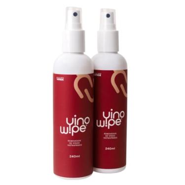 Imagem de Tira manchas de Vinho Kit VinoWipe 240ml + 240ml liquido lavar roupas brancas economico removedor