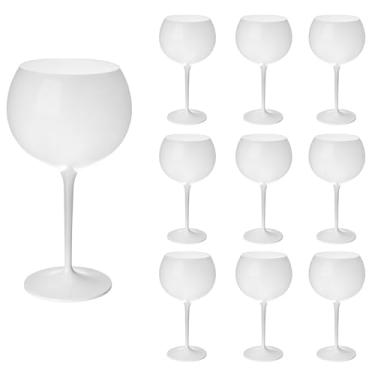 Imagem de Taça De Gin Curves 600ml Kit 10un Acrílico Alto Padrão (BRANCO)