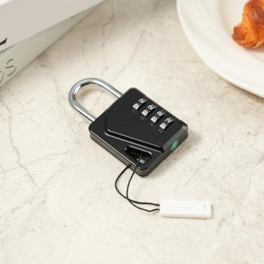 Imagem de Fechadura de combinação, trava de armário de 4 dígitos com etiqueta de nome DIY, cadeado reiniciável à prova d'água para armário esportivo/caixa de ferramentas/estojo, armazenamento de gabinete