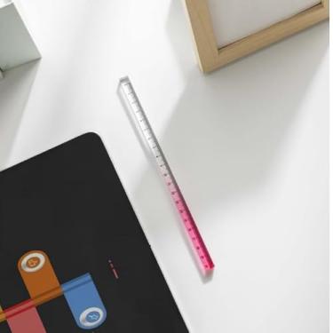 Imagem de Régua de acrílico gradiente transparente, rosa gradiente de cor única