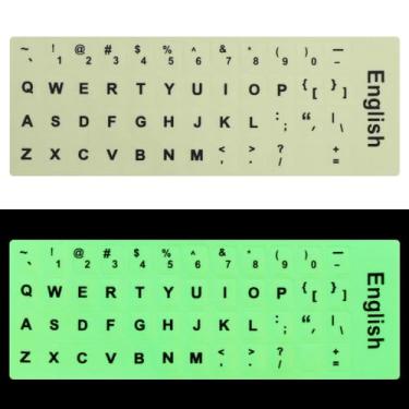 Imagem de Adesivos de teclado para laptop teclado luminoso espanhol inglês russo letra alfabeto árabe layout (inglês)