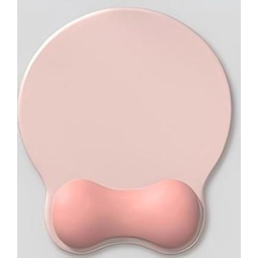 Imagem de Mouse pad ergonômico com suporte de pulso de gel, silicone antiderrapante, para computador, laptop, trabalho, jogos, casa, escritório, rosa