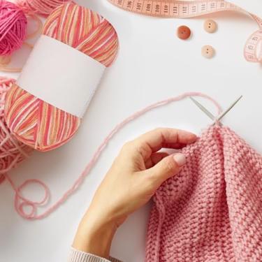 Imagem de Fio de meia de três fios para crochê e tricô, fio listrado leve para artesanato DIY, cachecóis, xales, trabalho manual, 1 peça (laranja)