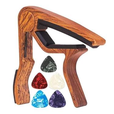 Imagem de Braçadeira de guitarra capo com 3 palhetas para baixo elétrico acústico e ukulele, acessórios de guitarra