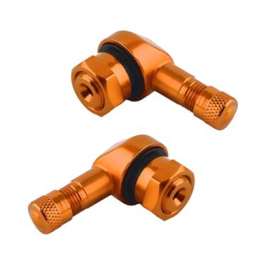 Imagem de MTRPS 2 peças de hastes de válvula de pneu de motocicleta, haste de válvula de roda de motocicleta de alumínio de 90 graus com vedações de borracha, hastes de válvula sem câmara de pneu de 10 mm a