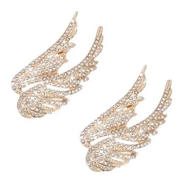 Imagem de WADORN Broche de asa de anjo, alfinetes, colar de strass, alfinetes de lapela de asas de cristal, para festa de casamento, joias, Natal, aniversário, aniversário, decoração, presentes, homens