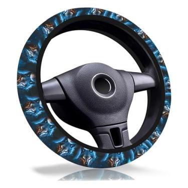 Imagem de Capa de volante de lobo, capas de volante de neoprene respirável antiderrapante, acessórios de carro lobos e decoração de carro, presentes de lobo para mulheres, homens, universal, ajuste de carro