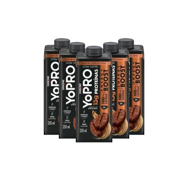 Imagem de Kit 5 YoPRO Energy Boost UHT Cappuccino 15g de Proteínas 250ml