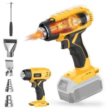 Imagem de Pistola de calor sem fio LIVOWALNY 350W 532C com bateria Dewalt de 20V