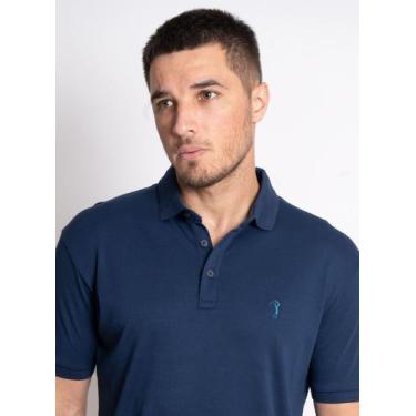 Imagem de Camisa Polo Aleatory Lisa Algodão Pima Marinho, Azul marinho, P