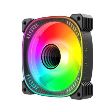 Imagem de Cooler fan reverso ty1 pwm 4 pinos + argb 5v 3 pin coolmoon