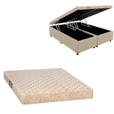 Imagem de Cama Box Baú Bipartida Blindada com Colchão de Espuma Toulon D33 (CORINO BEGE, Casal Bipartido)