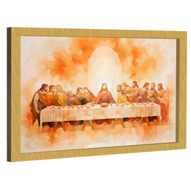 Imagem de Quadro Decorativo Santa Ceia Tons Neutros