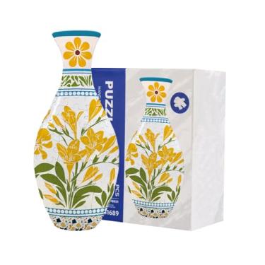 Imagem de Vaso de quebra-cabeça 3D para adultos – Kit de quebra-cabeça de plantador de flores DIY, pote de arte decorativa para decoração de casa, vasos reutilizáveis, presente criativo e projeto de artesanato