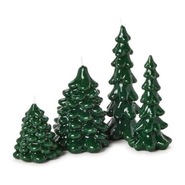 Imagem de Two's Company Velas de árvore brilhantes e brilhantes com acabamento de alto brilho, cera de parafina, conjunto de 4