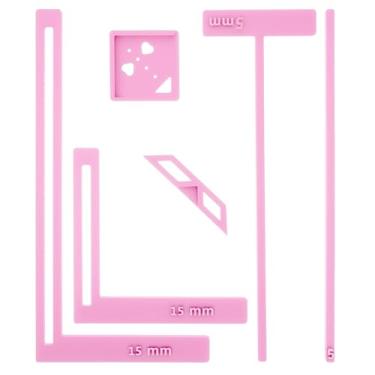 Imagem de 6 peças de ferramentas de encadernação de livros, kit de ferramentas de scrapbook fácil para iniciantes, régua L + régua T + I régua + esquadria de canto + guia de ilhós para diário, caderno, projetos