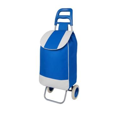 Imagem de Carrinho De Compras Feira Dobravel com rodas mercado Reforçado Sacola Bolsa (AZUL ROYAL)