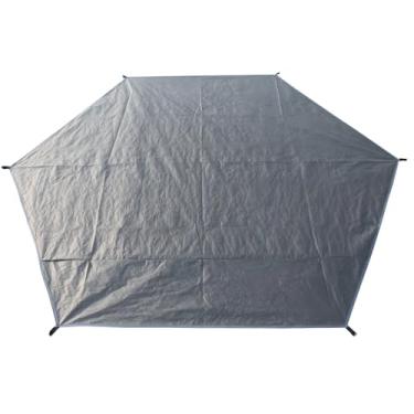 Imagem de Tapete de barraca octogonal Pe para chão, impermeável, 129,9 x 129,9 cm, tapete de acampamento com cordões para tendas grandes