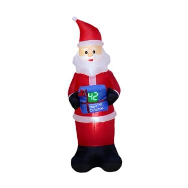 Imagem de oshhni Papai Noel inflável de Natal, decoração natalina, lindo enfeite de poliéster para jardim.
