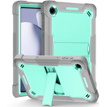 Imagem de Vakarey Para Telekom T Tablet 2 capa, capa protetora infantil Telekom T Tablet 2 5G 10,1 polegadas, cinzento + verde