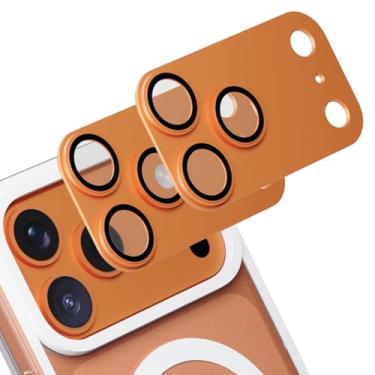 Imagem de M.Craftsman Protetor de lente para câmera iPhone 17 Pro (pacote com 2 + laranja, iPhone17 PRO)