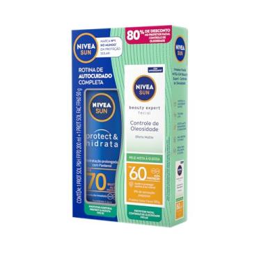 Imagem de NIVEA Kit Sun Protetor Solar Protect&Hidrata FPS 70 200ml + Protetor Solar Facial Beauty Expert Controle de Oleosidade FPS 60 40ml