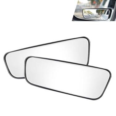 Imagem de Shakas 2 peças de espelho de ponto cego, grande campo de visão convexo ajustável HD vidro assistido, acessório de ajuste de substituição, ajuste universal para a maioria dos carros (preto)