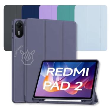 Imagem de Capa Smart Case para Xiaomi Redmi Pad 2 11'' – Magnética, Sleep/Wake, Suporte para Caneta, Tampa Magnética e Suporte Integrado (Cinza-azulado, Apenas Capa)