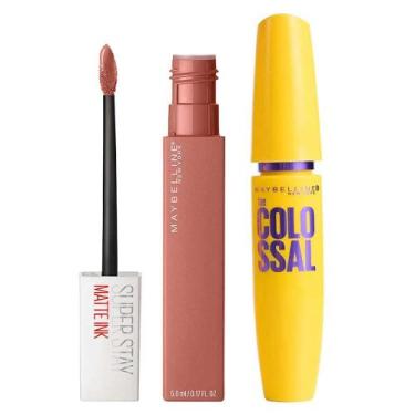 Imagem de Maybelline Kit - Batom Líquido Longa Duração + Máscara de Cílios, Kit