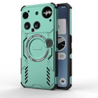 Imagem de Pzwoxukhov Capa compatível com Nothing Phone 3, compatível com Magsafe, design esqueletizado de dissipação de calor, compatível com Nothing Phone 3 capa magnética à prova de choque verde