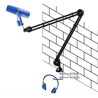 Imagem de Braço/Pedestal Articulado Microfone Akg P/Fixação Em Parede - Aj Som A