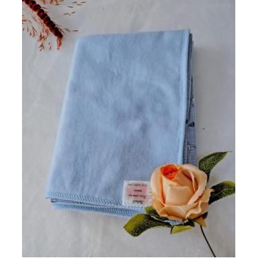 Imagem de Soleil Manta Dupla Face para Bebê, Artesanal, Soft e Tricoline 100% Algodão, 70x100cm, Infantil. (azul)