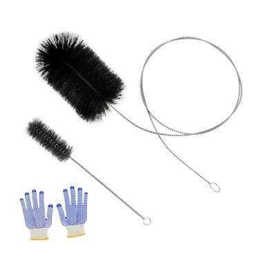 Imagem de WeiLaiKeQi Conjunto de 2 escovas de limpeza de chaminés com cerdas de nylon/aço inoxidável, versáteis, de 40 mm e 170 mm, para uso em tendas e residências.