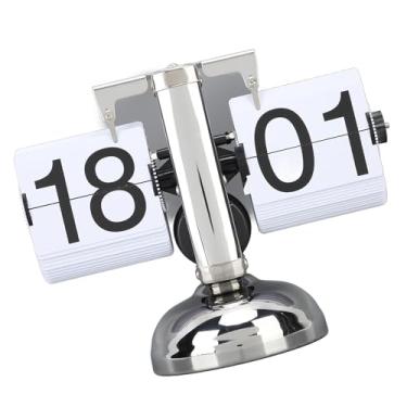 Imagem de RiToEasysports Flip Clock 304 Relógio de Mesa retrô de Aço Inoxidável Com Botão Ajustável, Números Grandes para Decoração de Prateleira de Mesa de Estudo de Escritório Em Casa (#13)