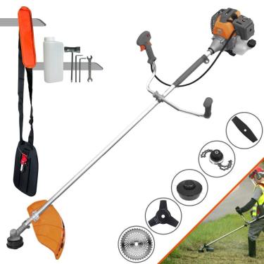 Imagem de Máquina de Corta Grama Tekna RL430P À Gasolina 43cc 1,7HP 10.000rpm Multifunções Profissional Completa Com Carretel de Nylon + 4 Lâminas de Corte