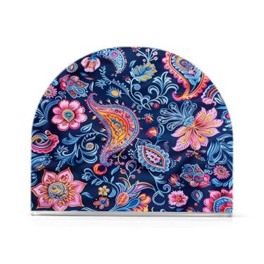 Imagem de Wassud Porta-guardanapos de acrílico com padrão floral azul, dispensador de guardanapos de papel moderno em forma de U para mesa, cozinha, sala de jantar, bancada 1 peça (comporta 50-60 guardanapos)