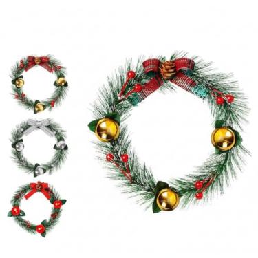 Imagem de Guirlanda de Natal Pequena 19cm Enfeite Com Bolinhas Cor Sortida Zein