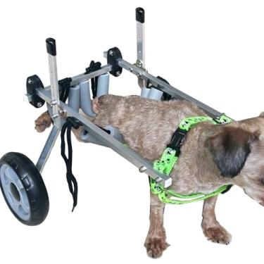 Imagem de PUJPOQRP Cadeira de rodas para animais de estimação, andador assistido para cães com deficiência, 15, 20, 25, 30, 35, 40, 45, 22,7 kg, para cães e gatos, carrinho de cadeira de rodas para pernas