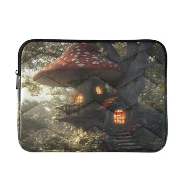 Imagem de Coikll Capa protetora para laptop Mushroom Elf Treehouse à prova de choque para notebook de 13 a 14 polegadas