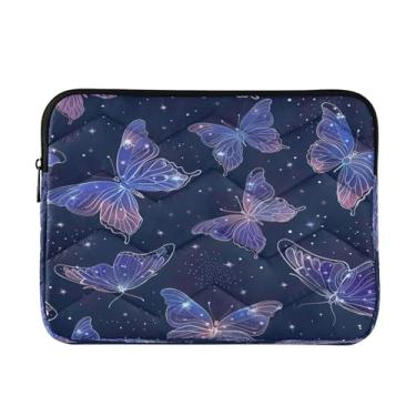 Imagem de Kigai Bolsa para laptop, borboleta azul macia e resistente a impactos, capa para laptop, bolsa protetora para notebook de 13 a 14 polegadas