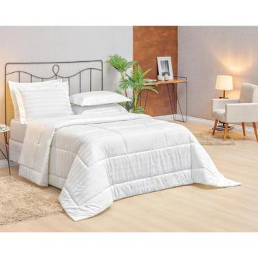 Imagem de Kit Edredom Vancouver Queen 3pçs DUPLA FACE PERCAL 400 FIOS ACETINADO 