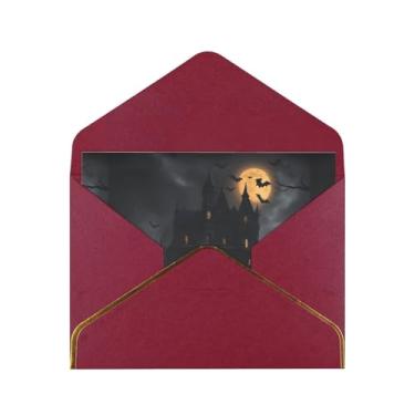 Imagem de SKKNT Cartões comemorativos góticos de Halloween para todas as ocasiões, convites de festa de aniversário de casamento, 12,7 x 15,2 cm