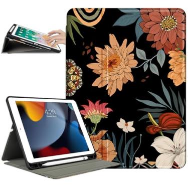 Imagem de Capa para iPad 10.2 para iPad 9ª/8ª/7ª geração, capa com suporte para lápis, capa para iPad Pro 10.5, capas para iPad Air 3ª geração, visão em vários ângulos, suporte ajustável, despertar/hibernar