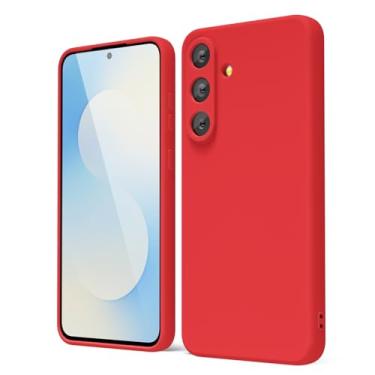 Imagem de oakxco Capa para celular Samsung Galaxy S25 FE de silicone líquido, gel de borracha macia de aderência fina e fofa para mulheres e homens, TPU fosco liso liso cor sólida feminina simples capa feminina