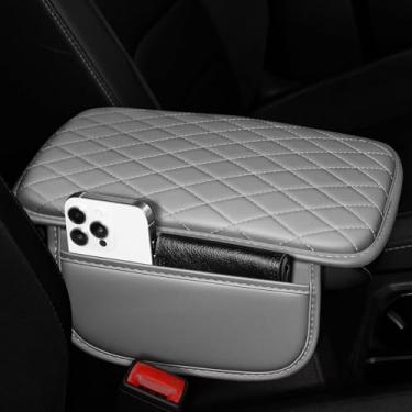Imagem de YORKNEIC Capa de console central adequada para Ford Explorer: capa de console central com 2 bolsos de armazenamento, capa protetora de couro sintético à prova d'água anti-arranhões para apoio de braço