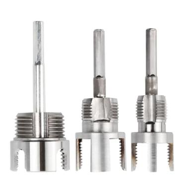 Imagem de Evponk Ferramenta de corte de rosca de tubo de 3 peças, ferramenta de rosqueamento de tubos interna e externa integrada Kit de rosqueamento de tubos de PVC para furadeira elétrica, tamanhos de 1/5.1