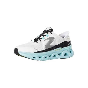 Imagem de Skechers Tênis masculino Glide-Step Altus Hands Free Slip-in, branco/azul, 40