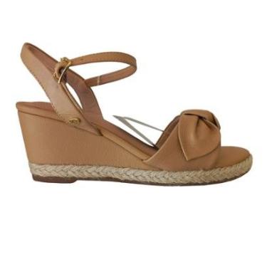 Imagem de Sandália Anabela em Couro Salto Médio Top Corda Confort-Feminino