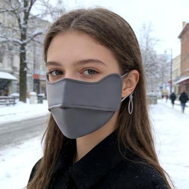 Imagem de Meia máscara respirável à prova de vento, capas de rosto para clima frio, homens e mulheres, à prova de vento, para o inverno, aquecedores com orifício de orelha para corrida, ciclismo, rostos que