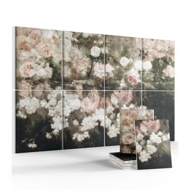 Imagem de Painéis acústicos de arte de parede, painéis de parede à prova de som de 177 cm × 119 cm - pacote com 8 com 60 abas adesivas, painéis decorativos de absorção de som para sala de estar e estúdio de